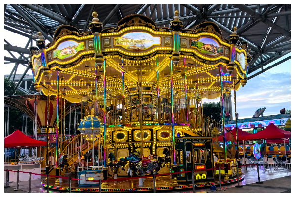 Dinis double storey carousel with orange color scheme
