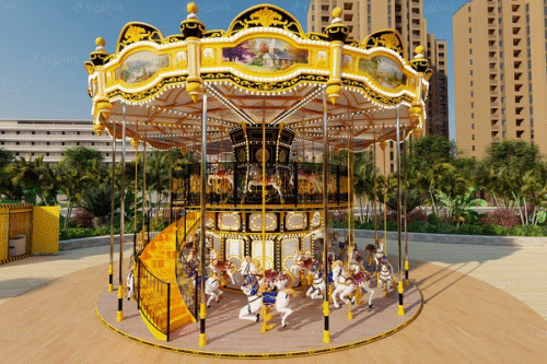 double decker royal carousel amusement ride