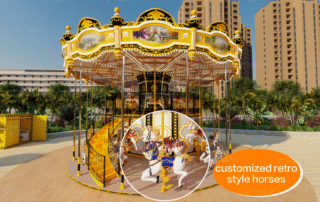 two story carousel ride with retro horses