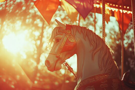 attractive carousel horse ride