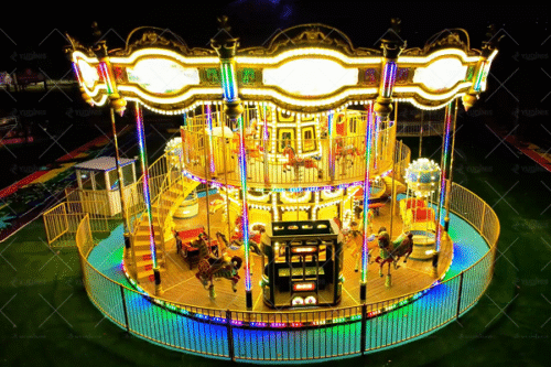 luxuriöser Weihnachts -Doppel -Decker Merry Go Round