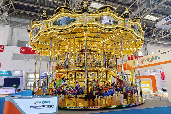 indoor double decker amusement carousel