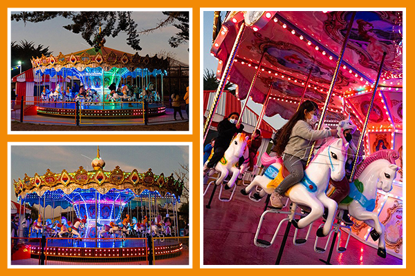 passeio de carnaval em carrossel vintage