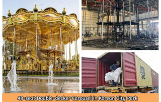 Korean city park double decker merry go round ride